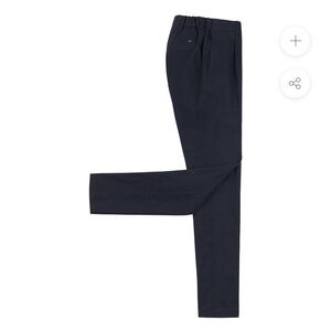WAHTS EUC Byrne Trousers Pants Dark Navy Blue Pleated Tapered Leg